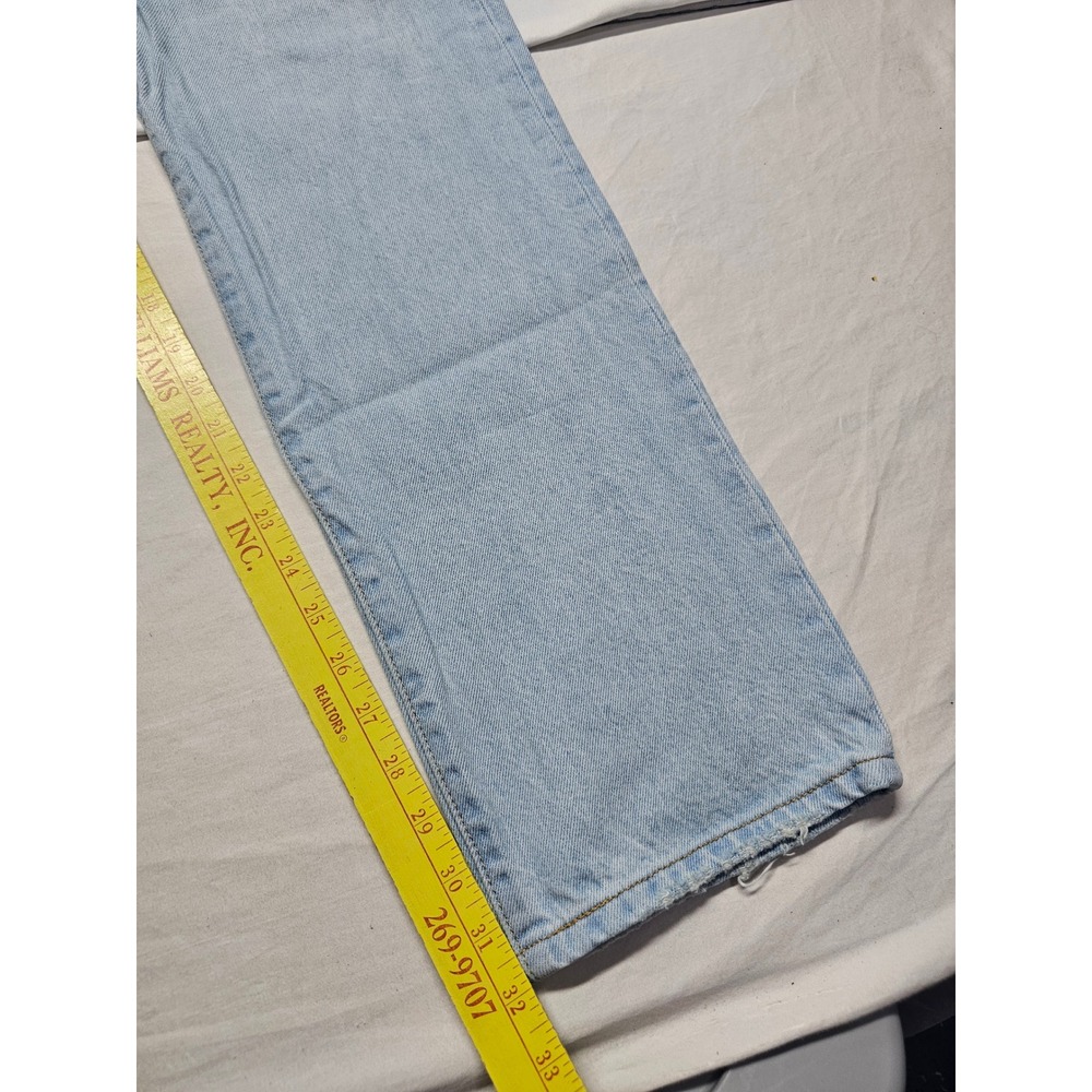 Levis 501 Original Fit Jeans Light Wash Straight Leg Denim Blue Mens 32x31 - Picture 5 of 11